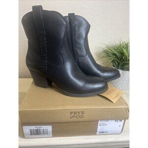 Frye And Co. Daxx Western Flare Braided Black Ankle Boot Women’s Size 10M